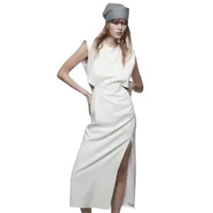 NWT ZARA Cut Out Maxi Dress in White SZ's S, M